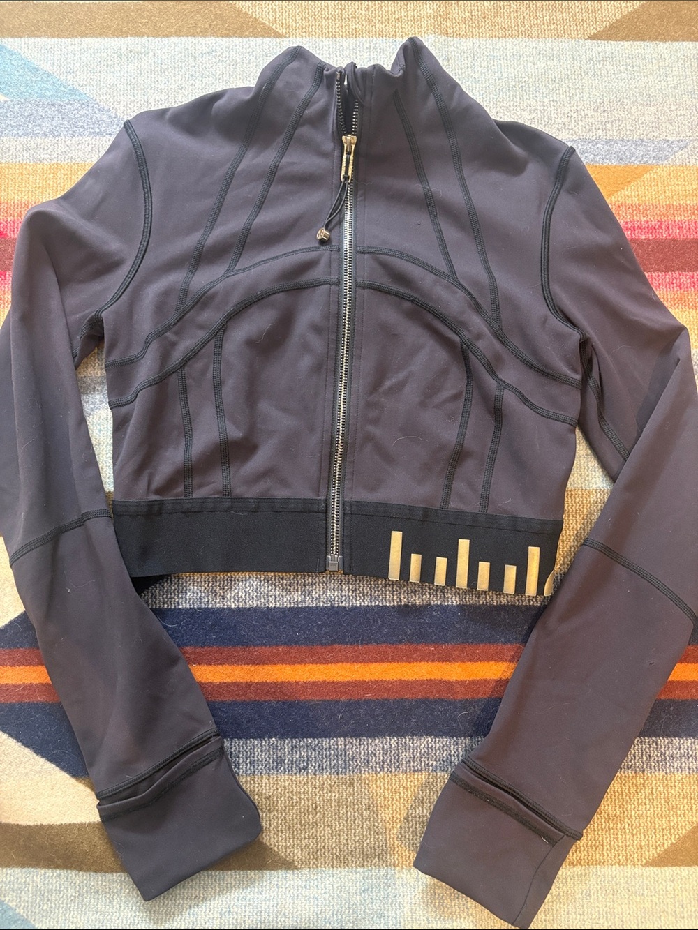 lululemon athletica Black Cropped Zip-Up Bomber Jacket